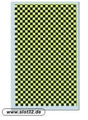 decal chequered sheet black and fluo yellow